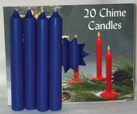 Dark Blue Chime Candle 20pk - Click Image to Close