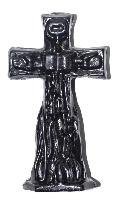 4 1/2" Crucifix Black candle - Click Image to Close