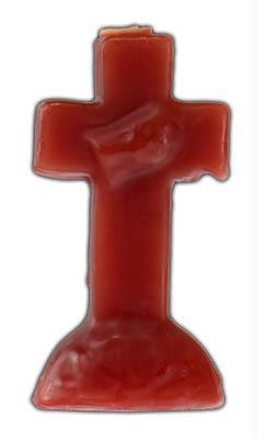 4 1/4" RED CROSS CANDLE - Click Image to Close