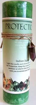 Protection pillar candle with Indian Agate pendant - Click Image to Close