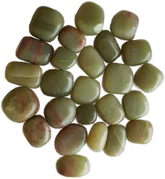 1 lb Aragonite, Green tumbled stones - Click Image to Close